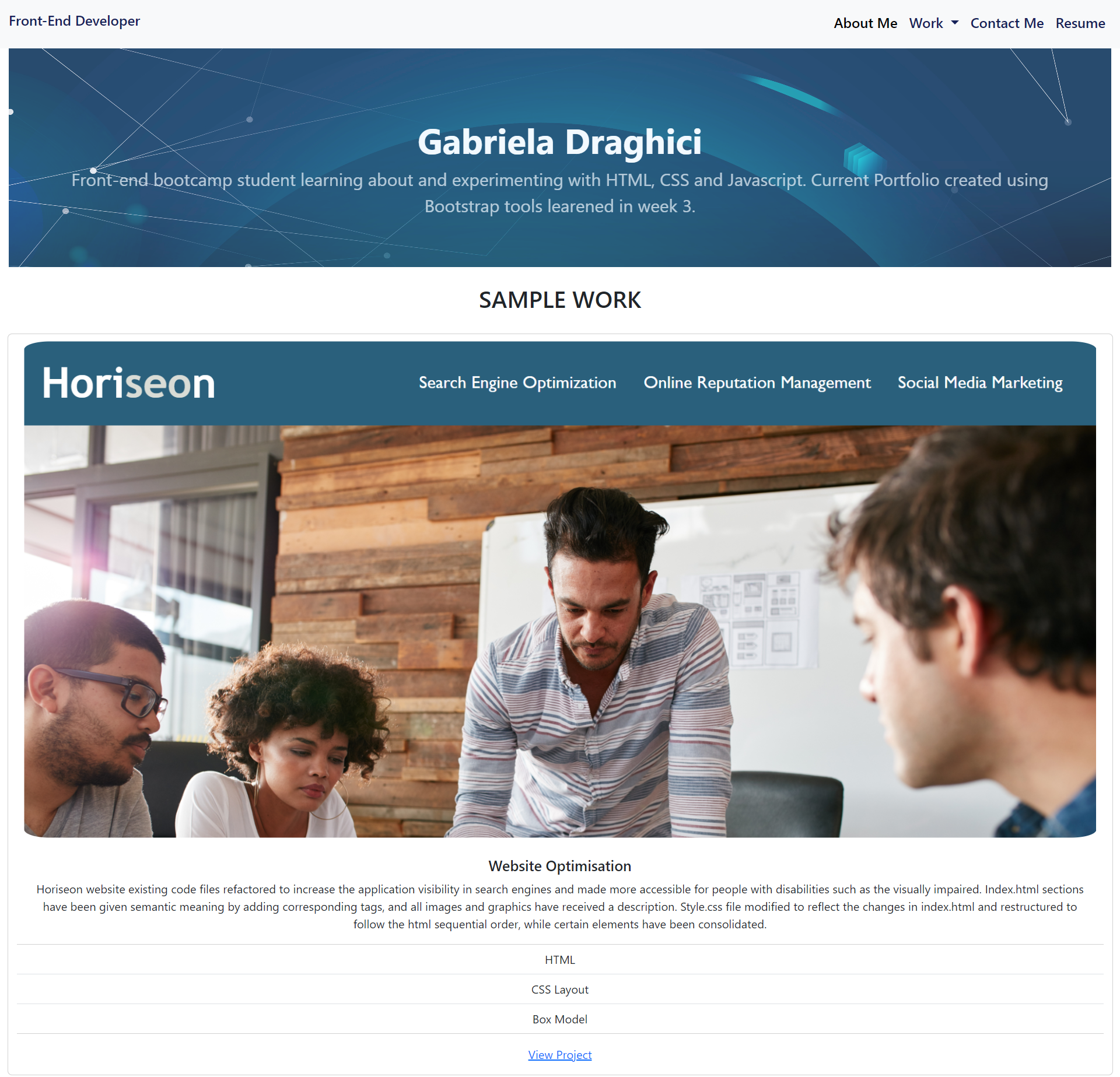 Gabriela Draghici // Web Developer